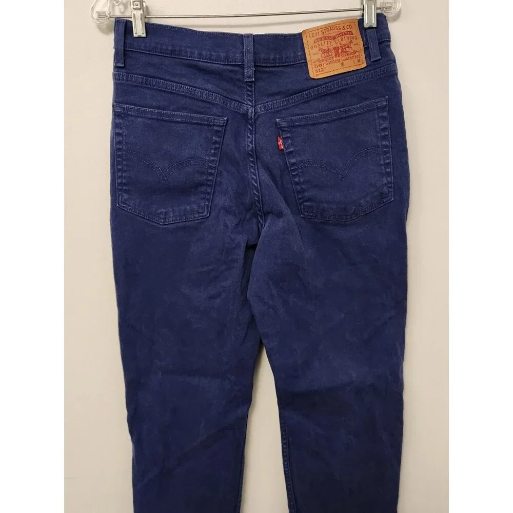Levis 512 Jeans Vintage‎ Slim Fit Tapered 90s Y2K Blue Indigo Womens 10M 29x30